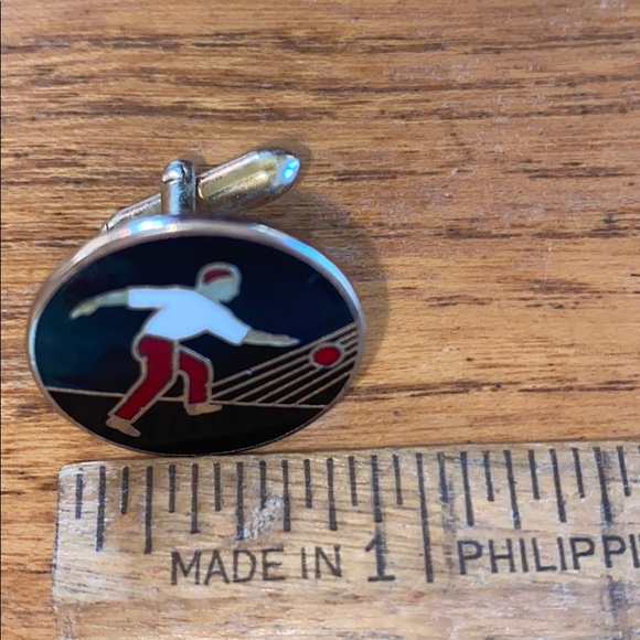 VTG SWANK round gold tone bowler cuff links - Picture 4 of 6